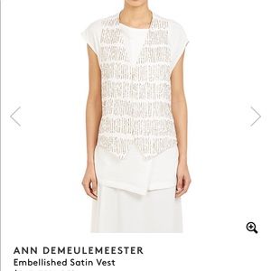 Ann Demeulemeester NWT White Silk beaded Vest 36